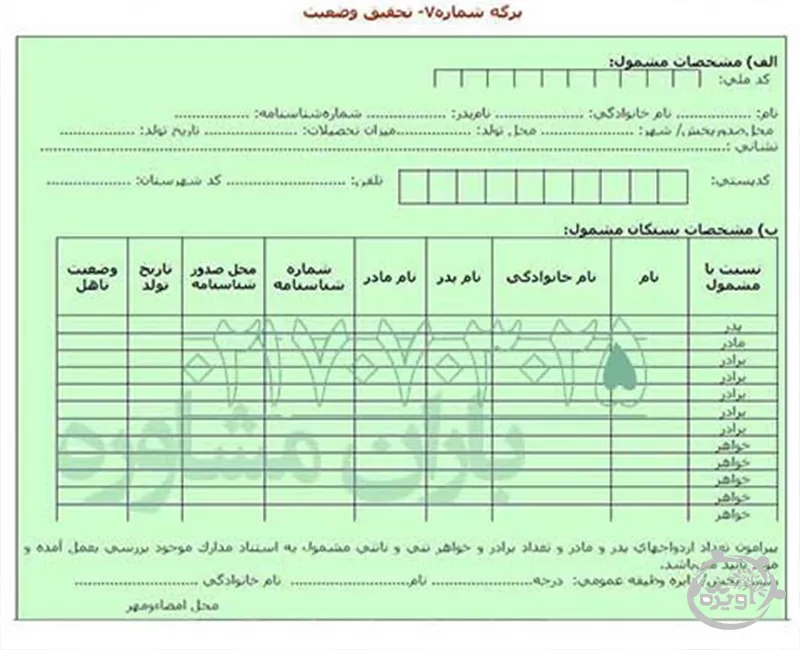 تشکیل پرونده تحقیق وضعیت برای معافیت طلاق والدین