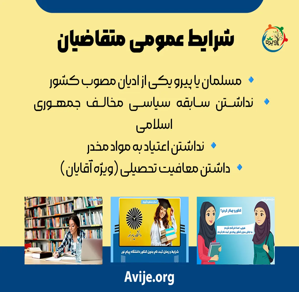 شرایط ثبت نام در دانشگاه پیام نور با سوابق تحصیلی