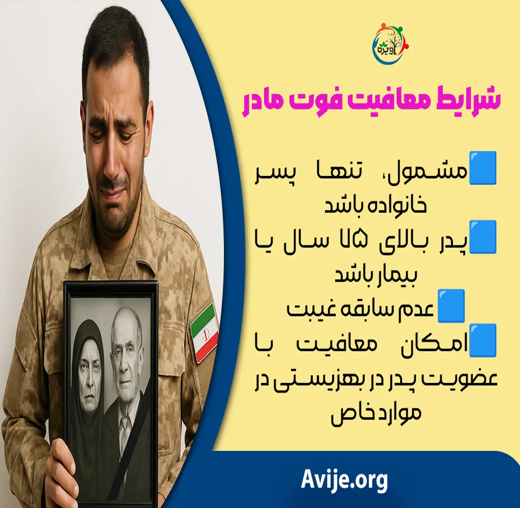معافیت سربازی فوت پدر و مادر