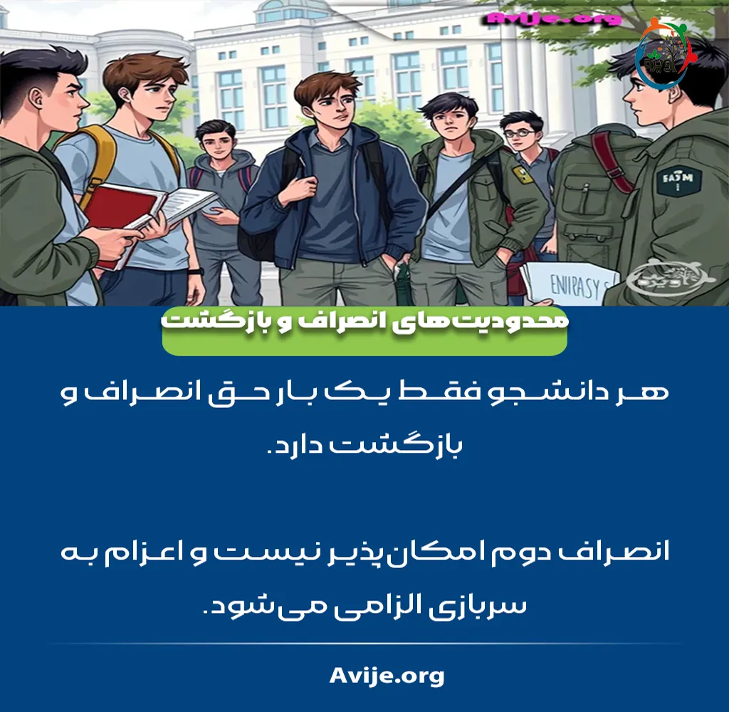 بعد از انصراف از دانشگاه چقدر معافیت داریم؟