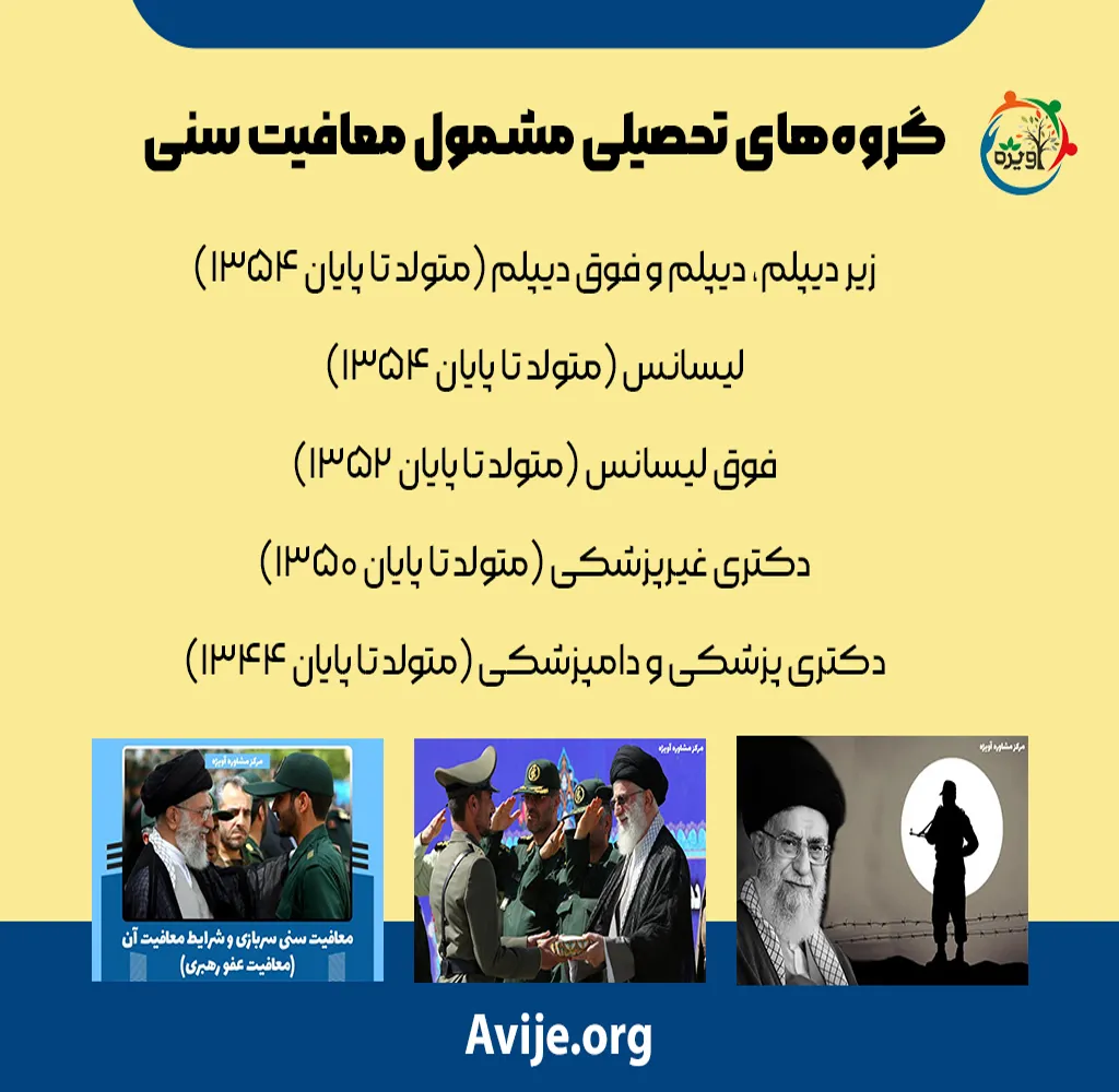 شرایط لازم برای معافیت سنی