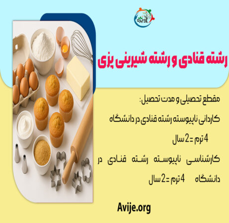 پذیرش رشته قنادی و رشته شیرینی پزی