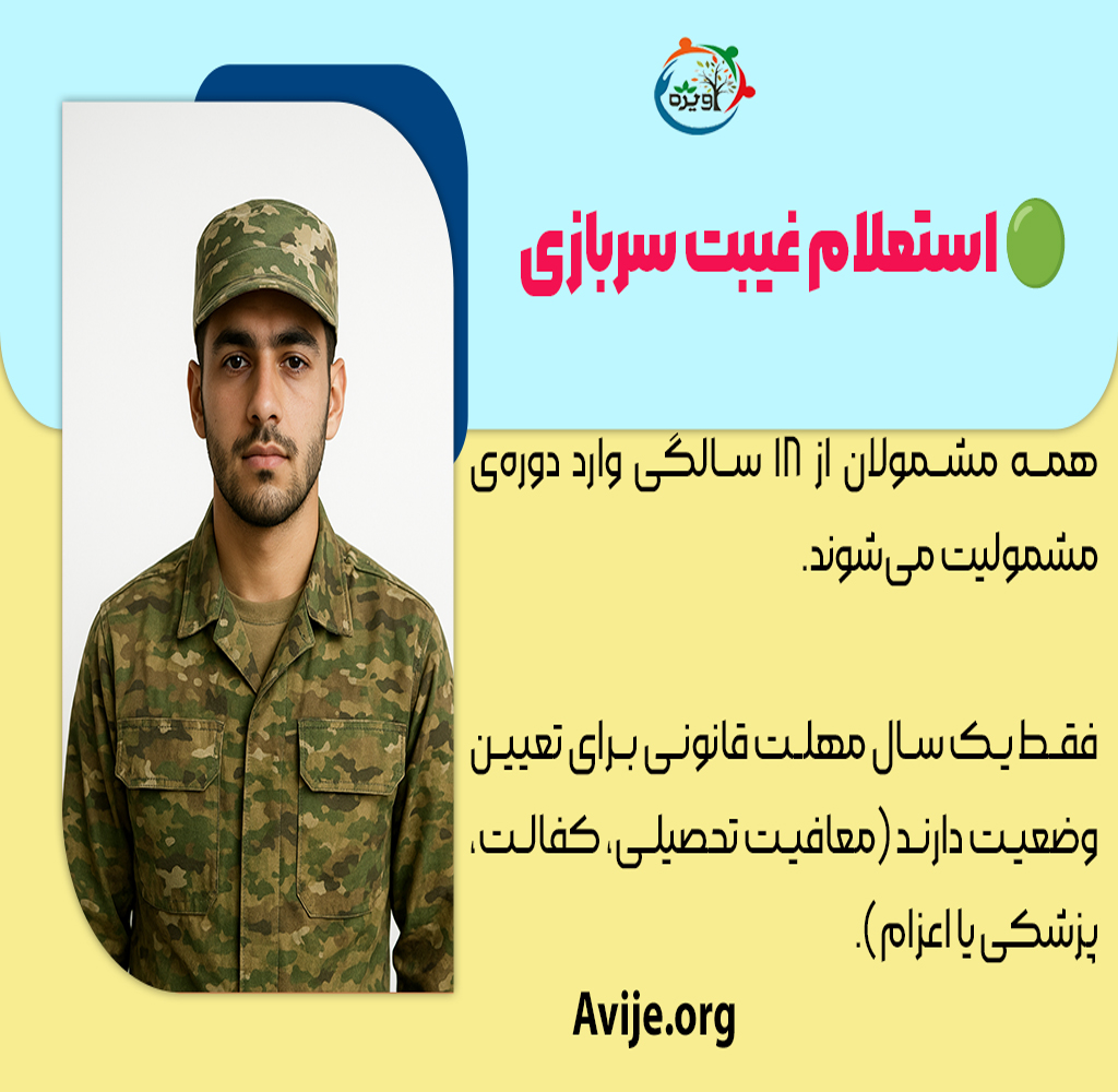 استعلام غیبت سربازی با کد ملی