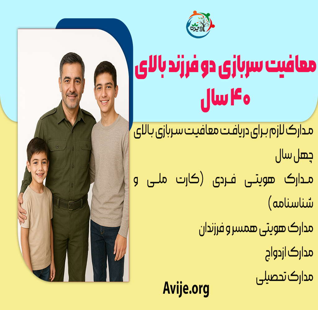 معافیت سربازی دو فرزند بالای ۴۰ سال