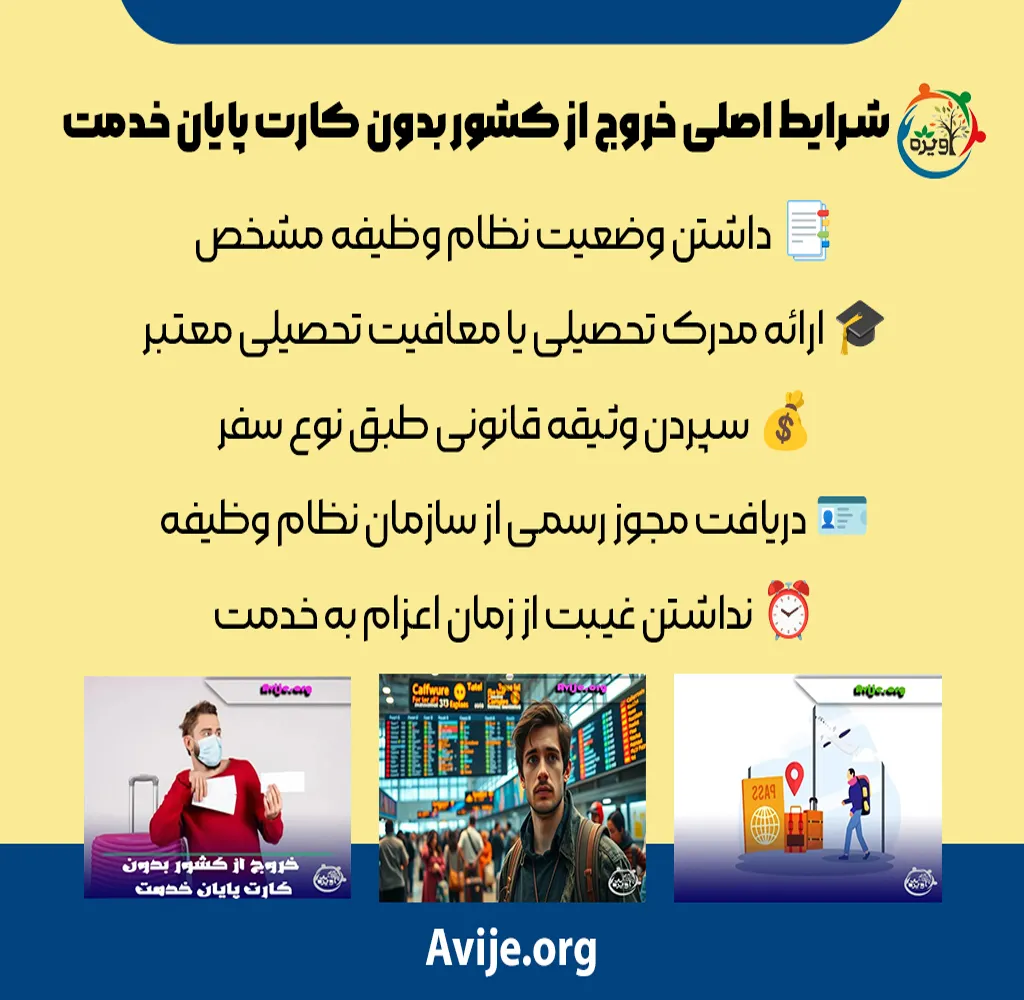 خروج از کشور بدون کارت پایان خدمت