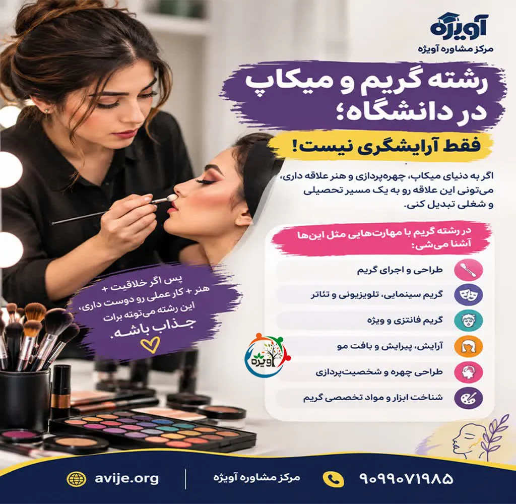 لیست دروس میکاپ آرتیست